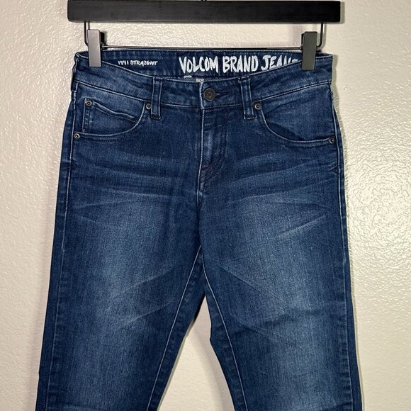 Volcom Denim 1991 Straight Leg Jeans in Mid Blue Wash - Picture 2 of 7